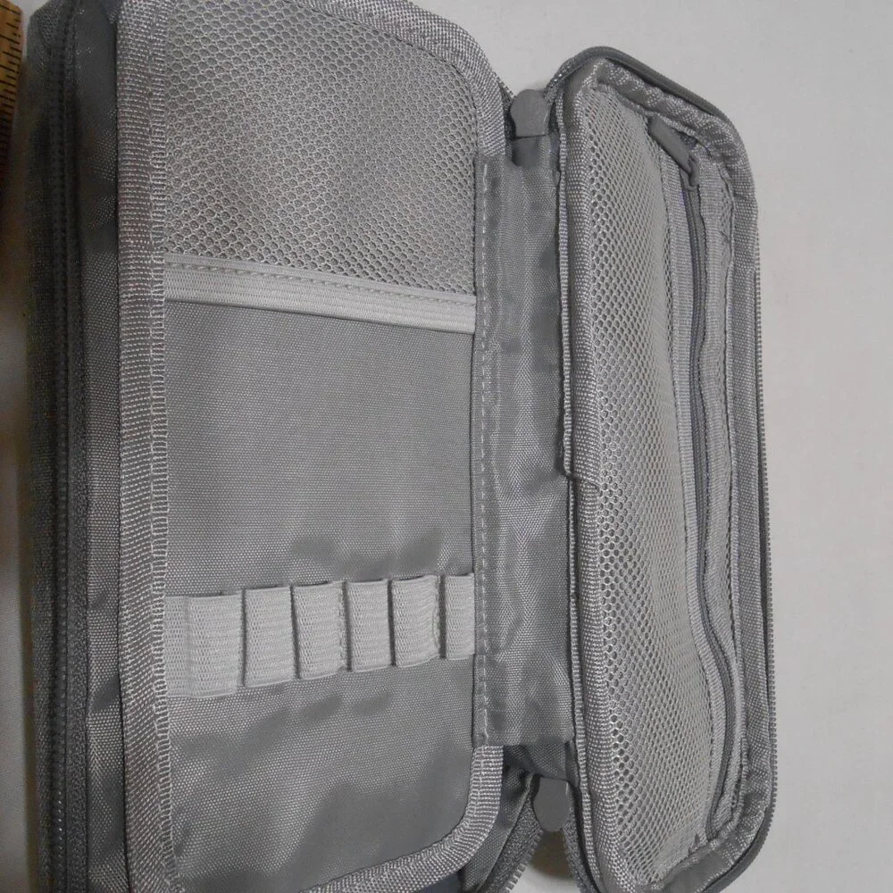 NEW WEMATE GRAY PENCIL CASE ORGANIZER OFFICE SCHOOL HOME ZIPPER POUCH BAG 🎁
